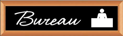 Image de PLAQUE TERRA FAUX CADRE BOIS 'BUREAU' (FTS.17X5CM)