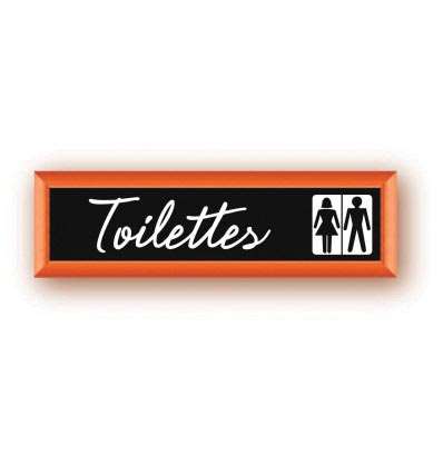 Image de PLAQUE TERRA FAUX CADRE BOIS 'TOILETTE' (FTS.17X5CM)