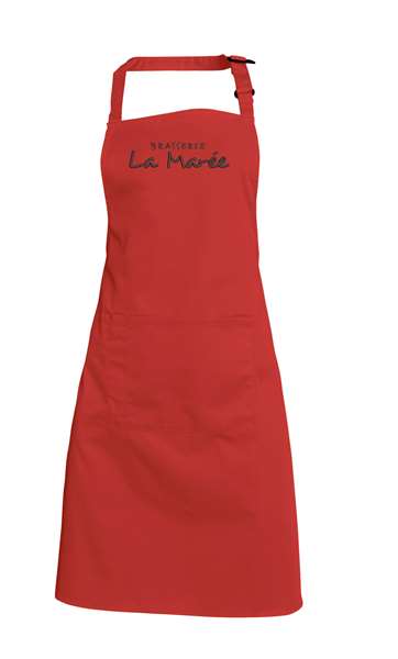 Image de TABLIER ANDREA ROUGE BRASSERIE LA MAREE POLY/COT TU