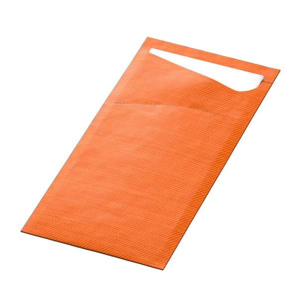 Image de SACCHETTO SUN ORANGE SERVIETTE OUATE BLANCHE 2P 33X33CM X500