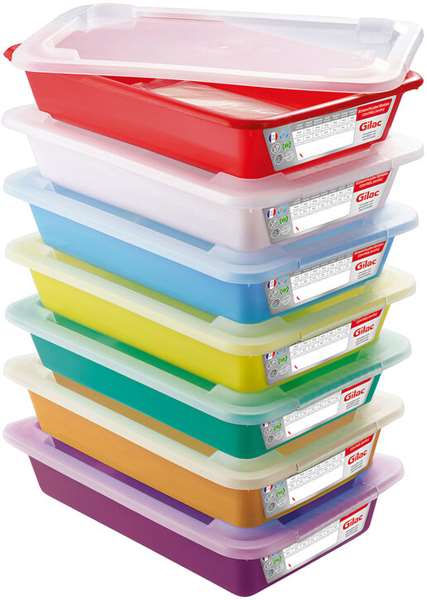 Image de LOT DE 7 BACS AVEC COUVERCLE POUR PLATS TEMOINS 3CL