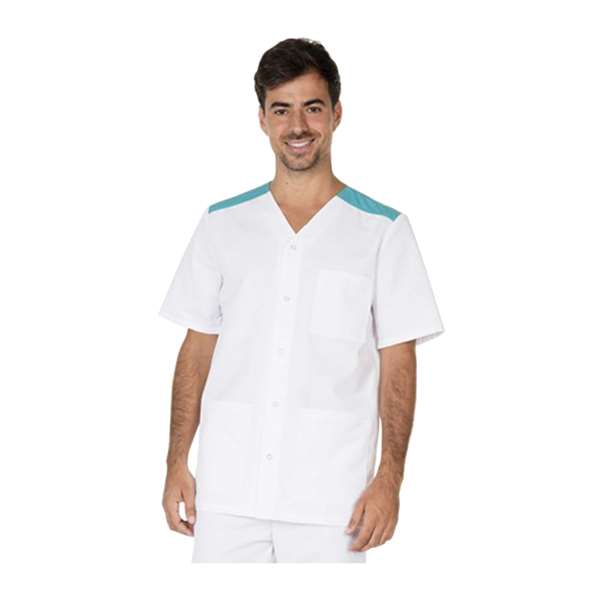 Image de TUNIQUE HOMME VALENTIN MC POLY/COT 65%/35% BLANC-LAGON T6
