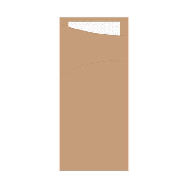 Image de SACCHETTO MARRON ECO SERVIETTE OUATE BLANCHE 2P 33X33CM X500