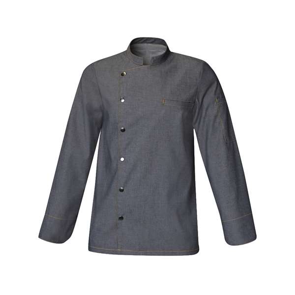 Image de VESTE DE CUISINE SCOTT ML DENIM POLY/COT STRECH T1