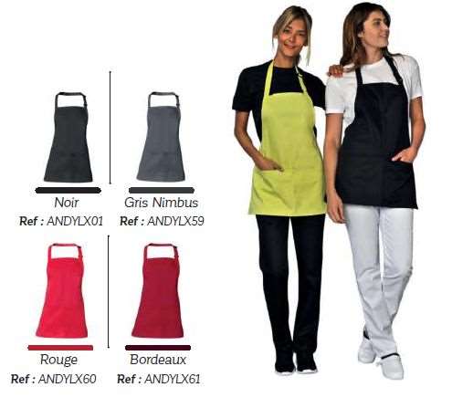 Image de TABLIER COURT ANDY POCHE 2COMPARTIMENT TU GRIS NIMBUS