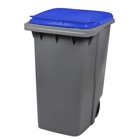 Image de CONTENEUR 2 ROUES SANS BARRE VENTRALE GRIS/BLEU 340L