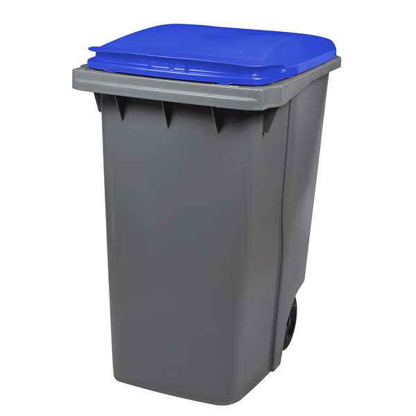 Image de CONTENEUR 2 ROUES SANS BARRE VENTRALE GRIS/BLEU 340L