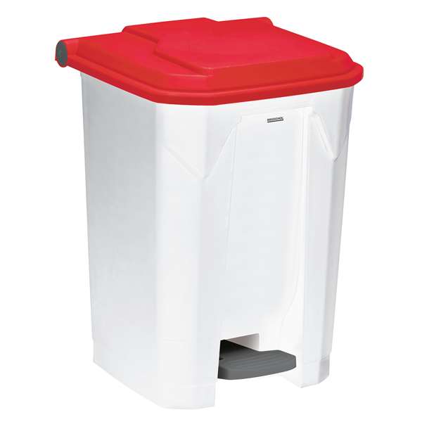 Image de POUBELLE A PEDALE BLANC/ROUGE UTILO 50L