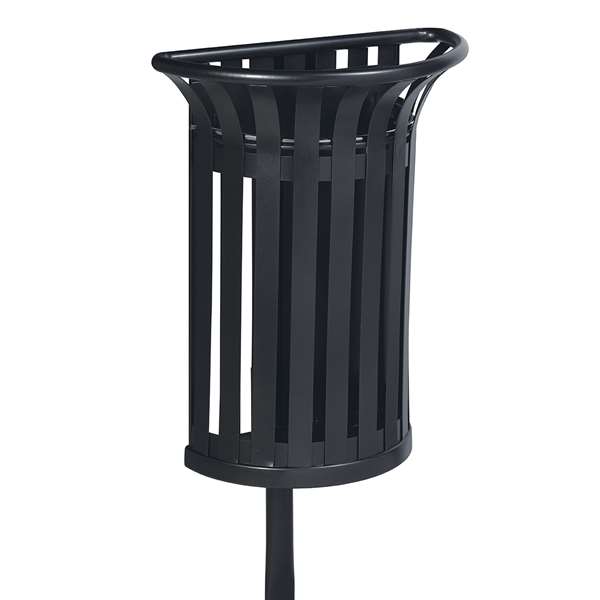 Image de CORBEILLE FIXATION SUR POTEAU ANTHRACITE MAT TULIPE 35L