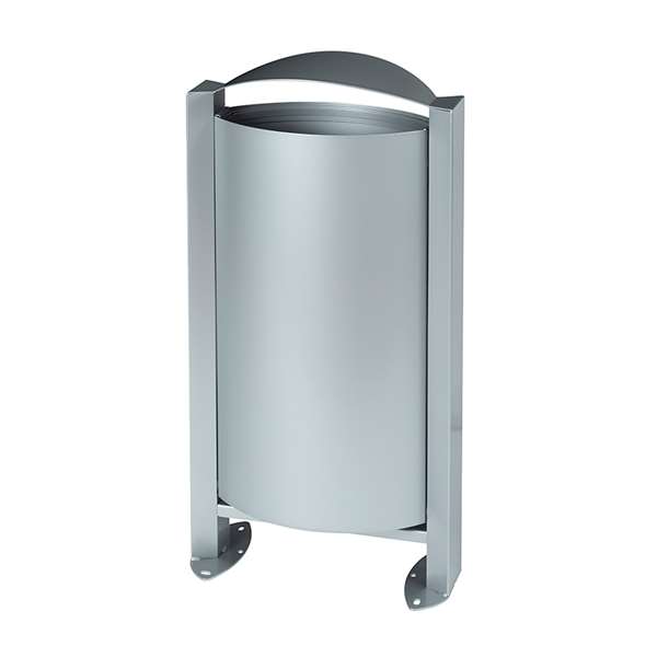 Image de CORBEILLE SUR PIED ARKEA - 60L - SANS CENDRIER - GRIS METAL
