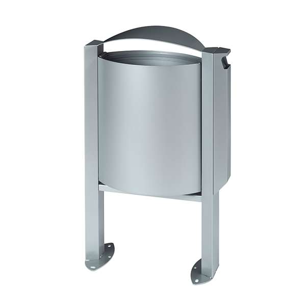 Image de CORBEILLE SUR PIED ARKEA 40L - AVEC CENDRIER 3L - GRIS METAL
