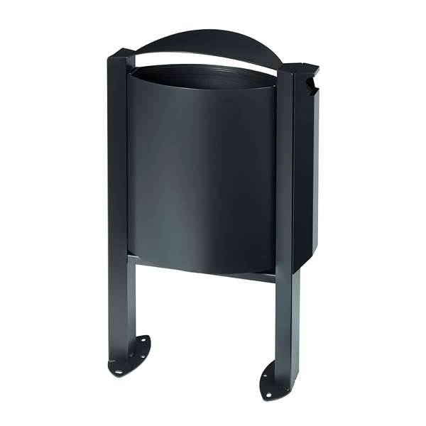 Image de CORBEILLE SUR PIED 40L - AVEC CENDRIER 3L - ANTHRACITE MAT