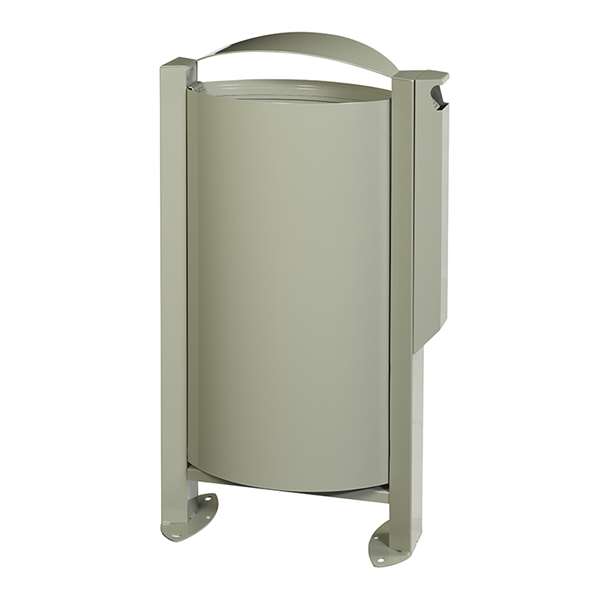 Image de CORBEILLE SUR PIED ARKEA 60L AVEC CENDRIER 3L - GRIS CIMENT