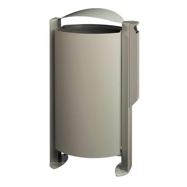 Image de CORBEILLE SUR PIED ARKEA 100L AVEC CENDRIER 3L - GRIS CIMENT