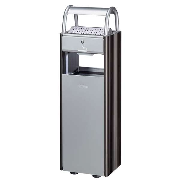 Image de CORBEILLE SUR PIED KOPA 30L AVEC CENDRIER 6L-GRIS MANGANESE
