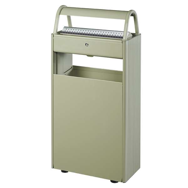 Image de CORBEILLE SUR PIED KOPA 60L - AVEC CENDRIER 12L -GRIS CIMENT