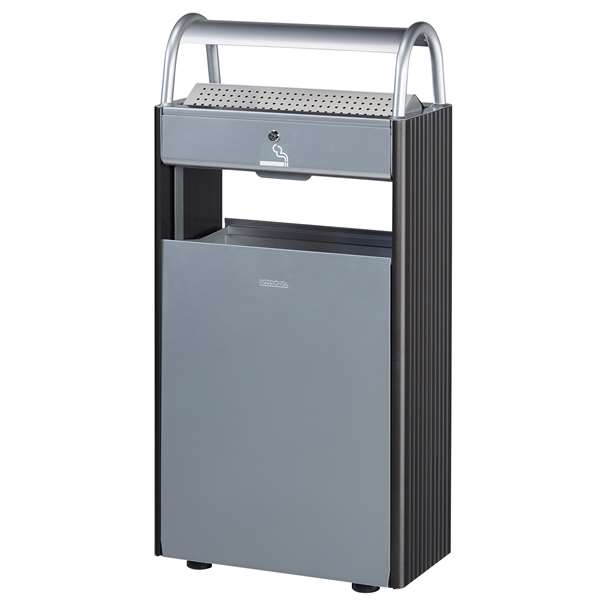 Image de CORBEILLE SUR PIED KOPA 60L-AVEC CENDRIER 12L-GRIS MANGANESE