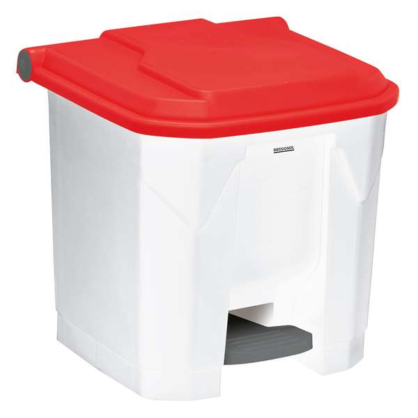 Image de POUBELLE A PEDALE BLANC/ROUGE UTILO 30L