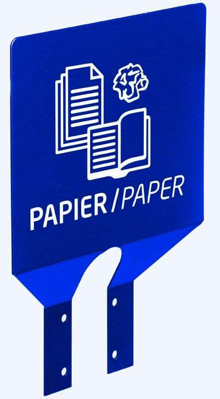 Image de PLAQUE SIGNALETIQUE DE TRI/POTEAU-PAPIER-BLEU OUTREMER