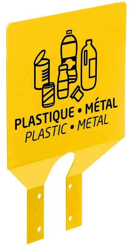 Image de PLAQUE SIGNALETIQUE DE TRI/POTEAU-PLASTIQUE-JAUNE COLZA