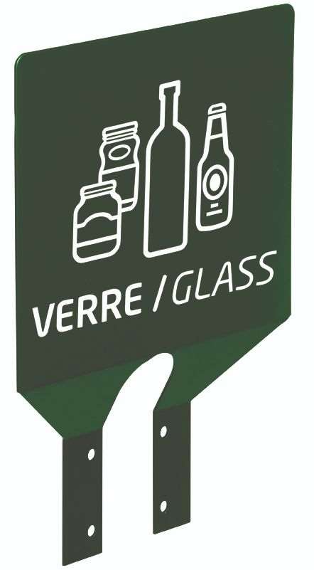 Image de PLAQUE SIGNALETIQUE DE TRI/POTEAU-VERRE-VERT MOUSSE