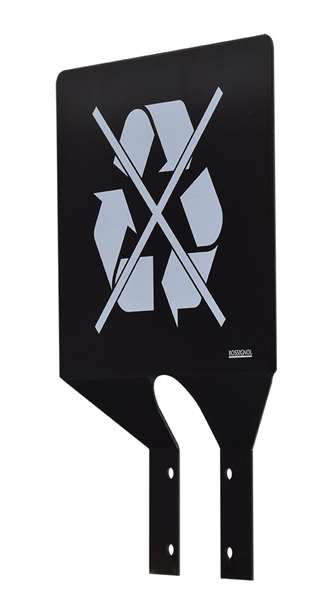 Image de PLAQUE SIGNALETIQUE DE TRI POTEAU-NON RECYCLABLE-GRIS MANGAN