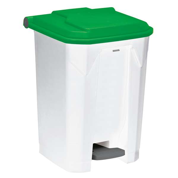 Image de POUBELLE A PEDALE BLANC/VERT UTILO 50L