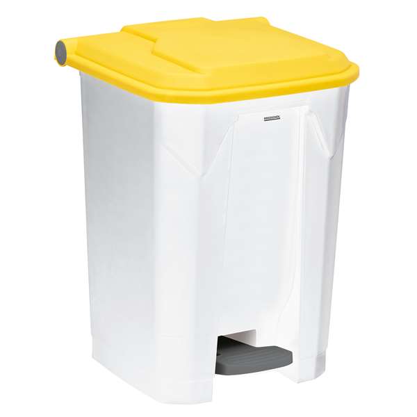 Image de POUBELLE A PEDALE BLANC/JAUNE UTILO 50L