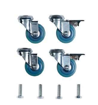 Image de KIT 4 ROULETTES : 2 FREINS+2 SANS FREINS-ALITRI