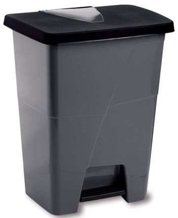 Image de POUBELLE A PEDALE PLASTIQUE GENTRY GRISE 45L