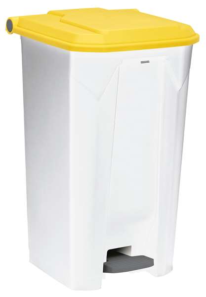 Image de POUBELLE A PEDALE 100L UTILO - BLANC / JAUNE