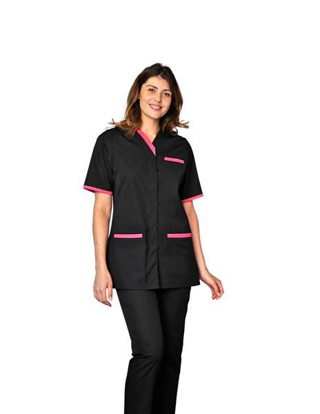 Image de TUNIQUE SUZIE MANCHES COURTES NOIR-ROSITA T3