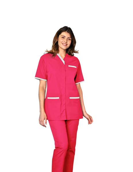 Image de TUNIQUE SUZIE MANCHES COURTES VIEUX ROSE-BLANC T4