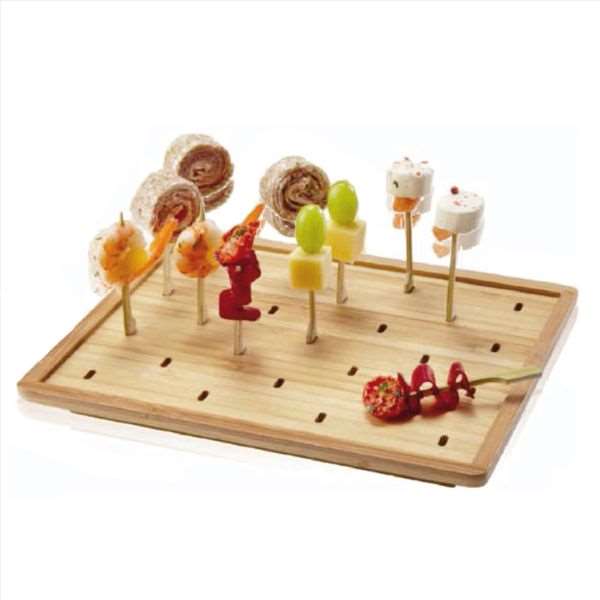 Image de PLATEAU BAMBOU POUR 25 PIQUES GOLF (FTS250X200MM)