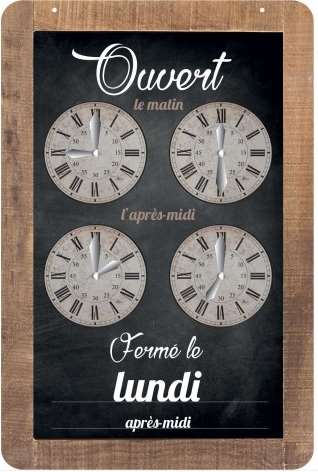 Image de PANNEAU HORAIRES RUSTIK+1 FIL+PLANCHE JOURS ADHÉSIFS(16X24CM