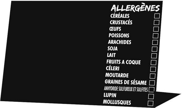 Image de 10 CHEVALETS 7X5CM ALLERGENE