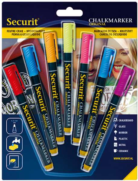 Image de 7 FEUTRES CRAIE 1-2MM ASSORTIM