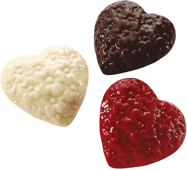 Image de PLAQUE 8 DEMI COEURS EN FLEUR