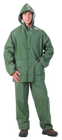 ENSEMBLE DE PLUIE PVC (VESTE ET PANTALON) VERT TXL