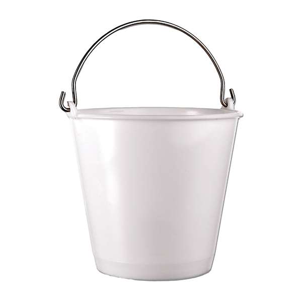 Image de SEAU PE BLANC ANSE INOX 15 L
