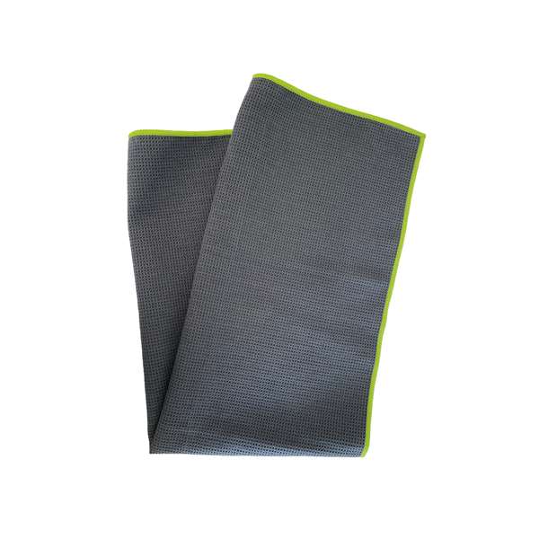 Image de TORCHON VAISSELLE MICROFIBRE GRIS SURJET VERT (FTS40X80CM)