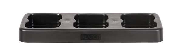 Image de BASE PLASTIQUE 3 POSTES POUBELLE RECTANGULAIRE FIT 70L