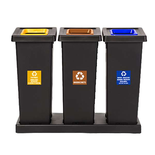 Image de KIT POUBELLE FIT 50L (5 INSERTS+5 ETIQUETTES+BASE 3 POSTES)