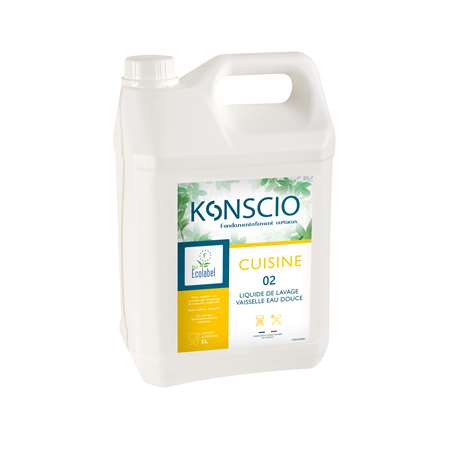 KONSCIO 02 - LIQUIDE LAVAGE VAISSELLE EAU DOUCE ECOLABEL 5L