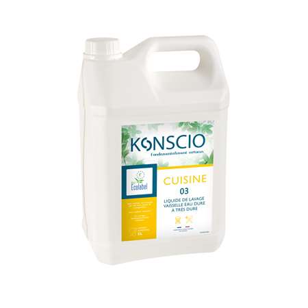 KONSCIO 03 - LIQUIDE LAVAGE EAU DURE À TRÈS DURE ECOLABEL 5L