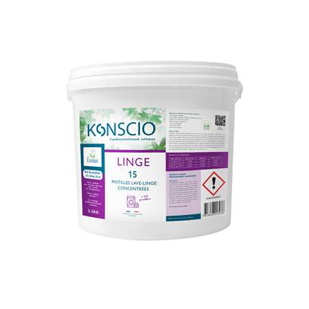 KONSCIO 15 - PASTILLES LAVE LINGE CONCENTRES ECOLABEL X150