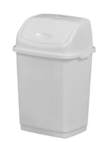 Image de POUBELLE PLASTIQUE A COUVERCLE BASCULANT CLAP - 5L - BLANC