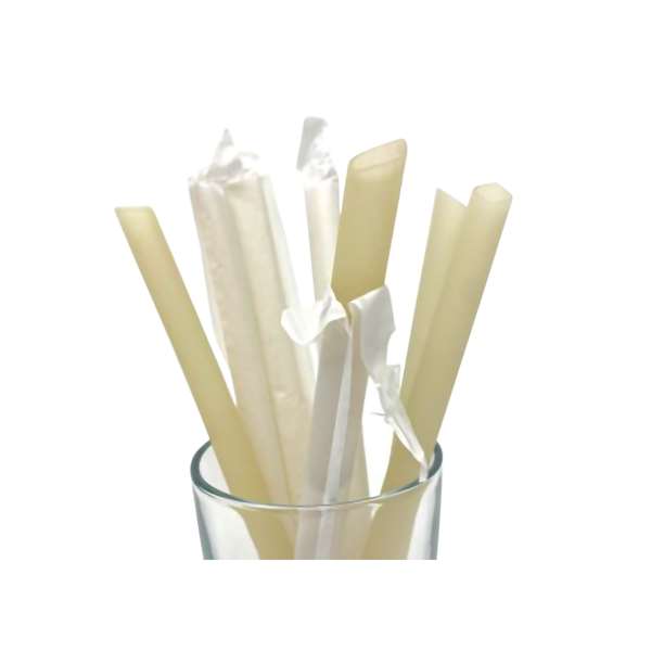 Image de PAILLE VEGETALE RIZ BLANC EM.INDIV POUR BUBBLE TEA 21CM X50