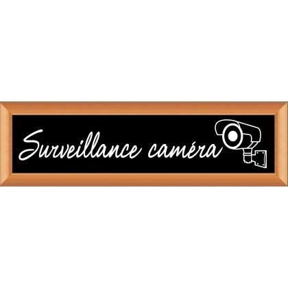 Image de PLAQUE 17X5CM TERRA FAUX CADRE BOIS CAMERA SURVEILLANCE