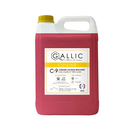 GALLIC C9 - LIQUIDE LAVAGE MACHINE - EAU DURE/TRES DURE 5L